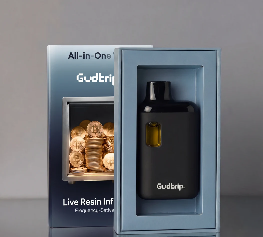 Gudtrip 1g Frequency Sativa AIO package and device